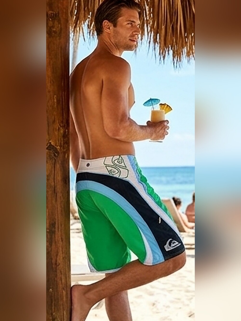Quiksilver Mercury Gravity Men's Green/Blue Swim Trunks Board Shorts 29/ Small